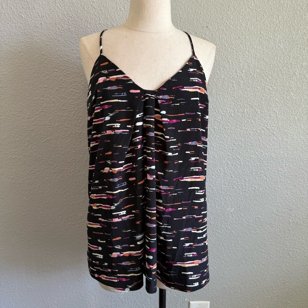 Anthropologie Greylin Geometric Satin Sleeveless Tank Top Size Medium EUC
